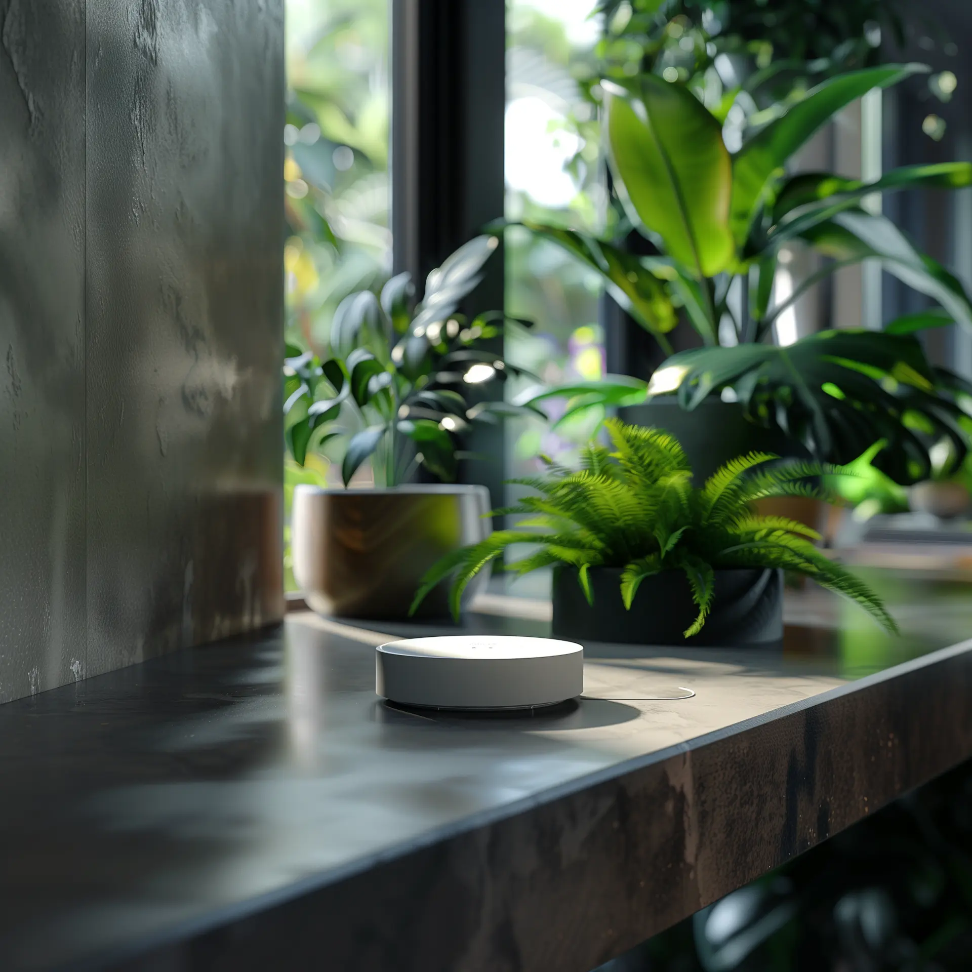 Interior of a modern home with indoor plants